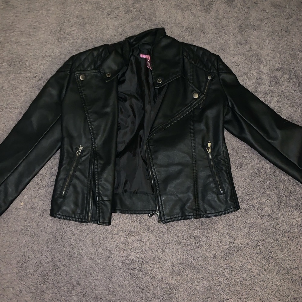 -black leather jacket worn only twice